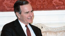 George Bush Greets Herbert W. Armstrong at Kennedy Center