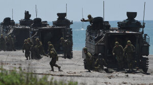 Japanese Armor Storms Beach for First Time Since World War II