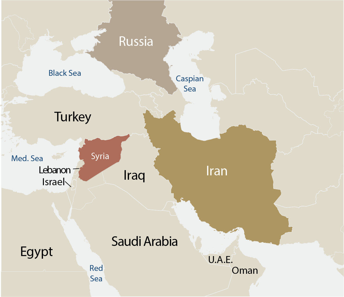 Map Of Iran And Iraq And Israel - Bank2home.com